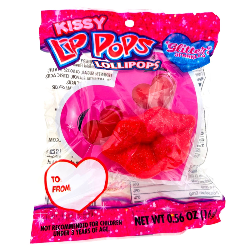 Glitter Kissy Lip Pops - British Candy for Valentine's Day - Edible Glitter Lollipops UK - Romantic Lip-Shaped Candy - Fruity Flavoured Lollipops - Glittery Sweet Treats - Valentine's Day Candy UK - Whimsical Lip Pops - Sparkling Candy Delights - Lollipops - Glitter Lollipops