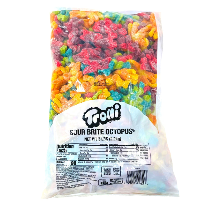 Trolli Sour Brite Octopus - 5lb - Trolli Sour Brite Octopus - Tangy gummy candy - Sea creature-shaped gummies - Bulk sour candy - Ocean-themed candy treats - Sour flavour adventure - Giant gummy octopus - Trolli candy collection - Fun-shaped gummy candies - Squiggly sour delights - Sour Candy - Fruity Gummy - Sour Brite Octopus