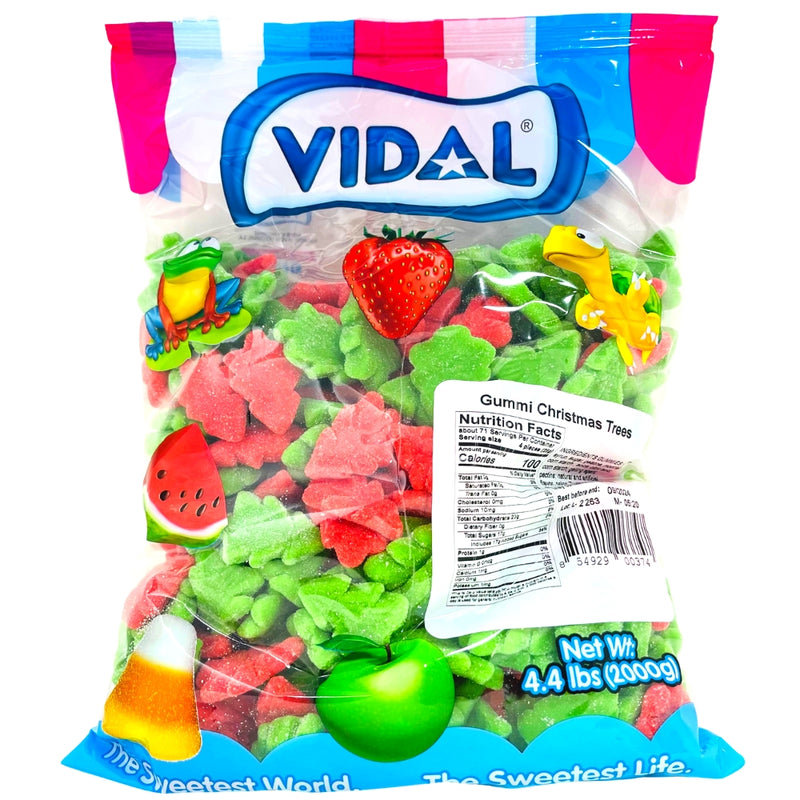 Vidal Gummi Christmas Trees - 4.4lbs - Vidal Gummi Christmas Trees - Holiday gummi candy - Christmas tree-shaped candy - Festive gummy treats - Holiday candy decorations - Chewy Christmas sweets - Seasonal gummy candies - Christmas candy delights - Gourmet holiday gummies - Festive candy assortment - Vidal Candy - Vidal - Vidal Gummies - Vidal Gummy