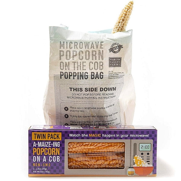 Wabash Valley Farms A-maize-ing Popcorn On a Cob: Twin Pack microwave non gmo corn cob popcorn organic no preservatives box