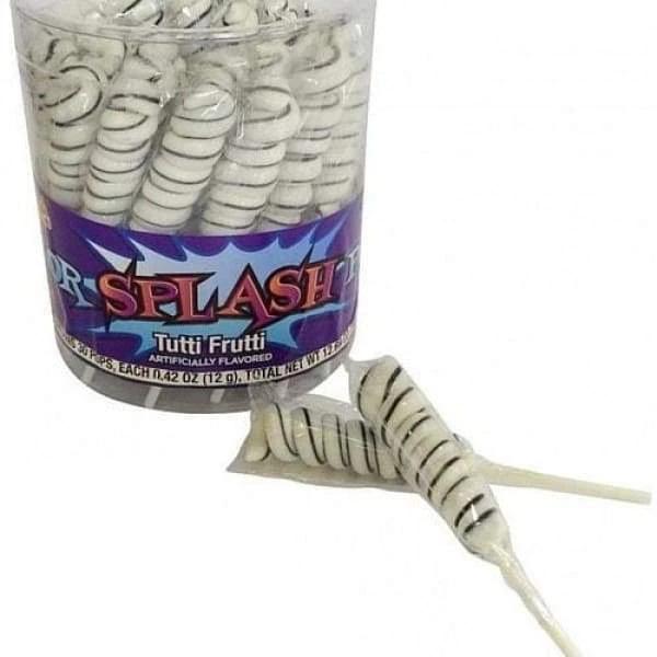 Alberts Colour Splash Lollipops White Alberts Candy 13oz - 2000s Bulk Candy Buffet Colour_White Era_2000s