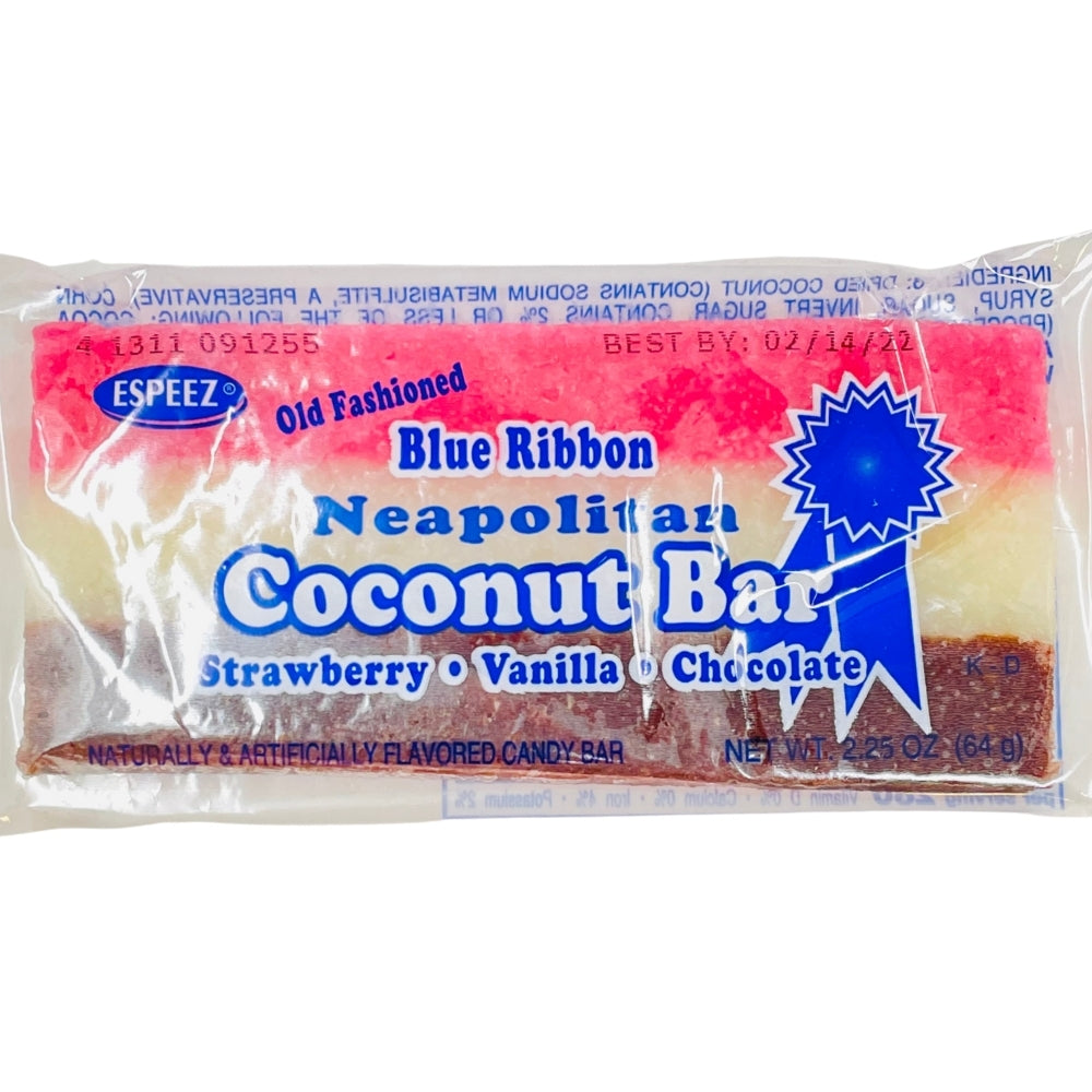Blue Ribbon Neapolitan Coconut Bars  Candy Funhouse – Candy Funhouse CA