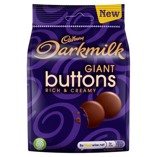 Cadbury Darkmilk Giant Buttons dark chocolate