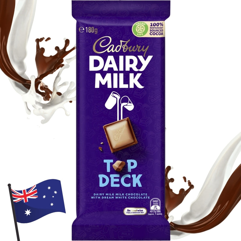 Cadbury Chocolate Top Deck (Aus) - 180g Australian chocolate milky top white