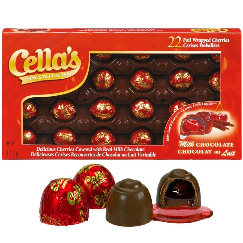 Valentine Cella's Milk Chocolate Cherries Gift Box (22pc) - 311g