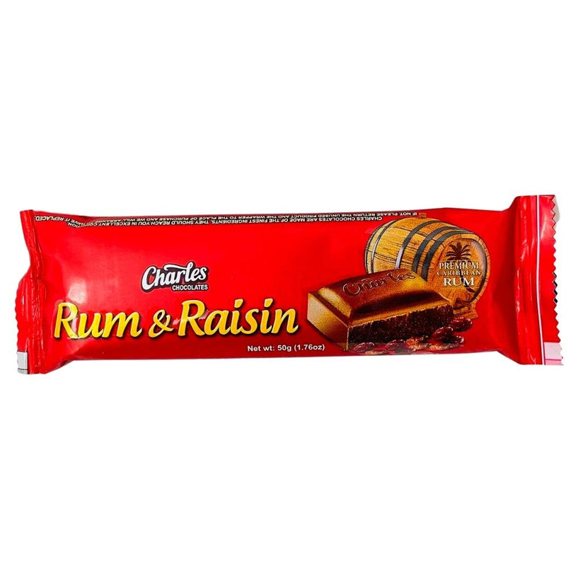 Charles Chocolates Rum and Raisin Bar - 50g (Trinidad)