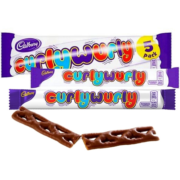 Cadbury Curly Wurly Bars - Value Packs British chocolate 5 pack imported UK treats gluten free vegetarian sweets Canada