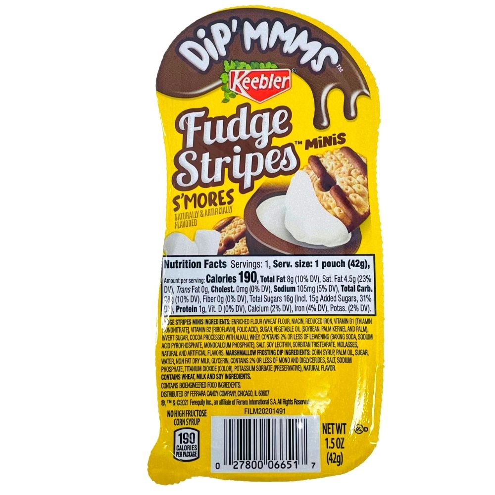 Keebler Fudge Stripes Dip'Mmms S'mores 1.5oz Candy Funhouse Candy