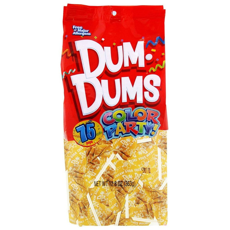 Dum Dums Color Party Yellow Cream Soda Lollipops 75 CT