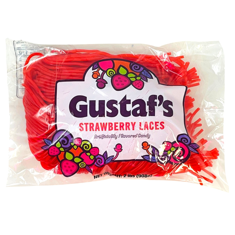 Gustaf's Strawberry Licorice Laces Shoelace Candy Candy Funhouse CA