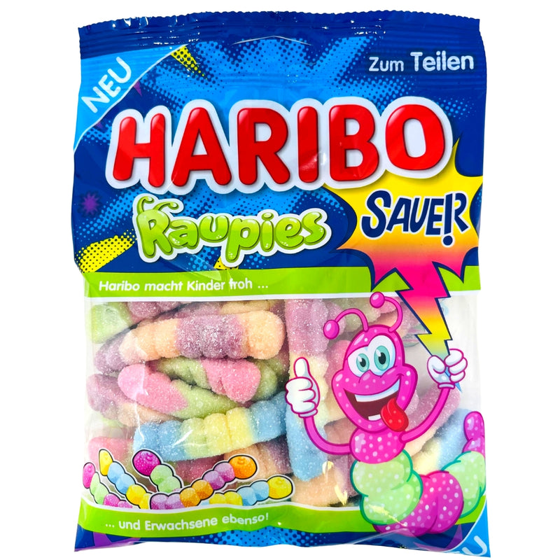 Haribo Raupies Sauer (Sour Caterpillars) (Germany) 160g - Sour Gummies from Haribo