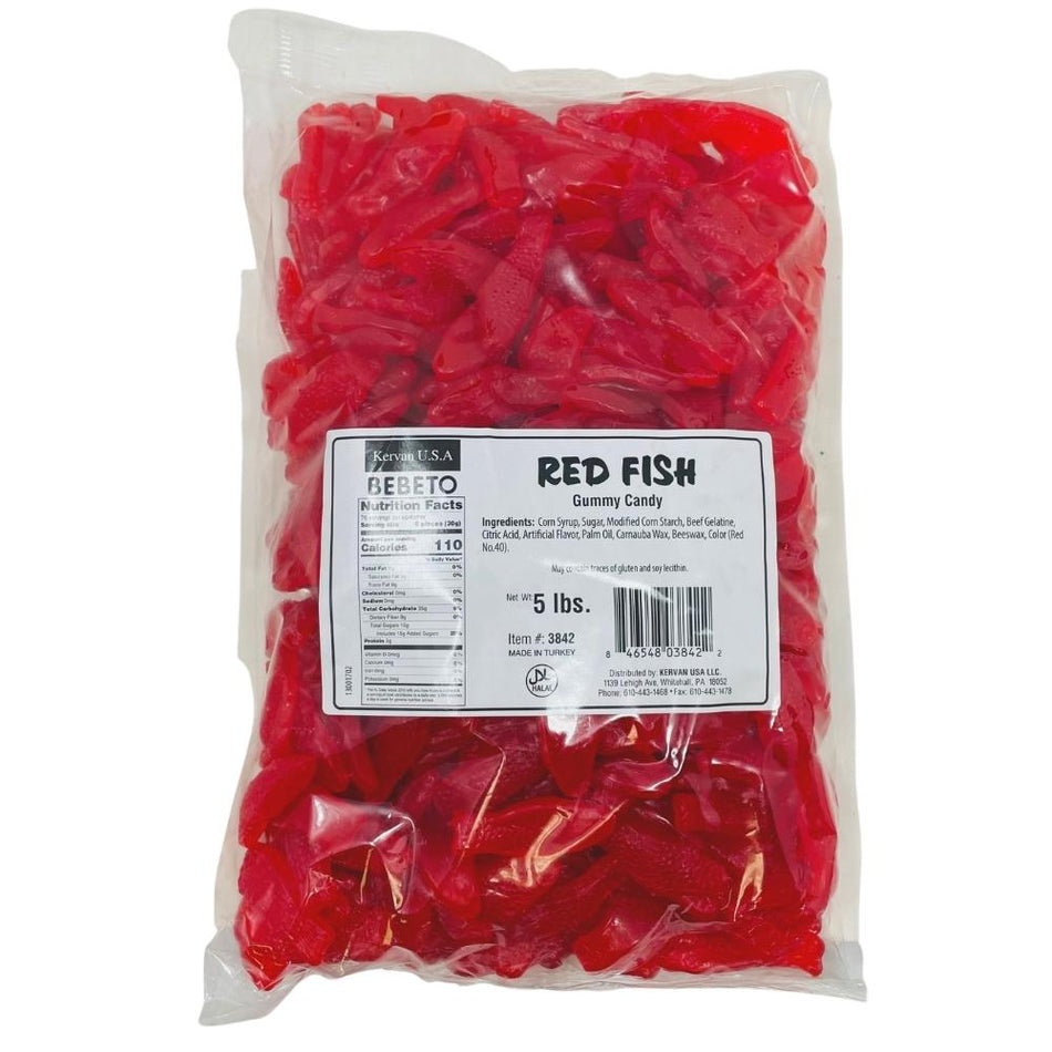 Kervan Red Fish - 5lbs - Chewy Candy - Red Candy - Bulk Candy - Party Favour