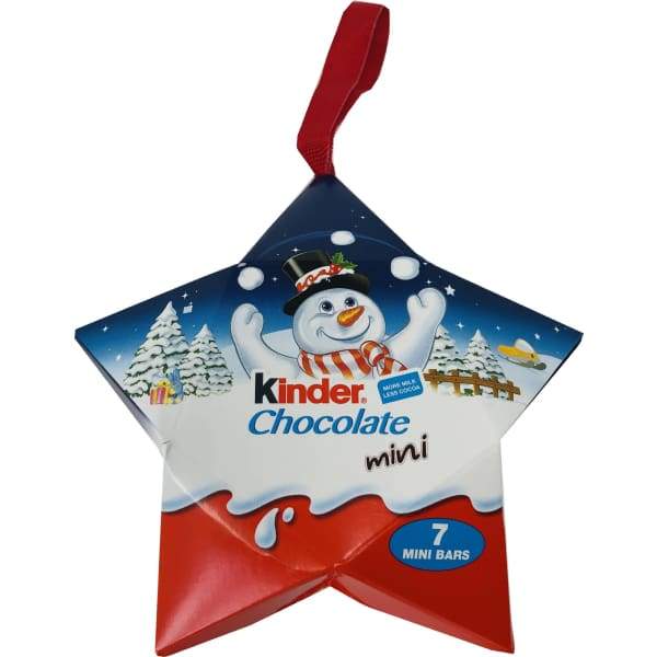 Kinder Hanging Stars Chocolate Ferrero 50g - British christmas Colour_Assorted Novelty Origin_British - Kinder Chocolate - Stocking Stuffer - Kinder - Christmas Chocolate - Christmas Candy - Christmas Treats