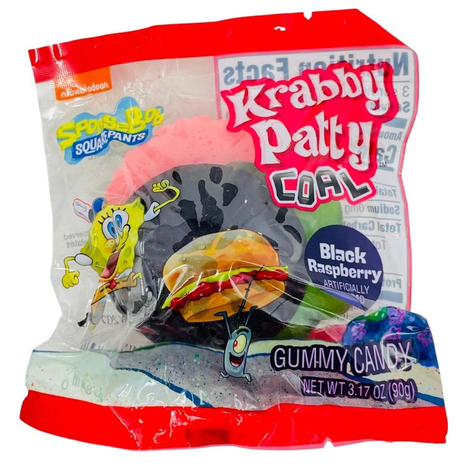 Krabby Patty Coal Blackberry Slider - 3.18oz - Christmas Candy - Christmas Treats - Christmas Sweets - Spongebob Squarepants Candy - Krabby Patty Candy - Gummy - Gummy Candy - Gag Gift