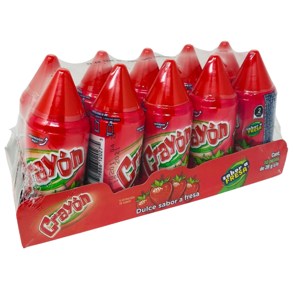 Jolly Rancher Lorena Crayon soft candy strawberry flavor 10 pcs Mexican  candy, Multi, 1 box