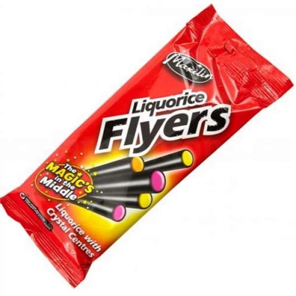 Maxilin Liquorice Flyers Maxilin 90g - Black British Colour_Black Licorice No Artificial Flavours