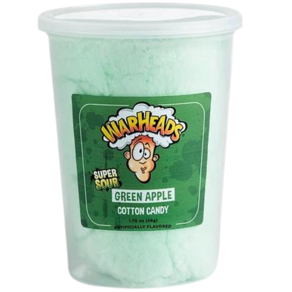 Warheads Sour Green Apple Cotton Candy 1.75oz Candy Funhouse