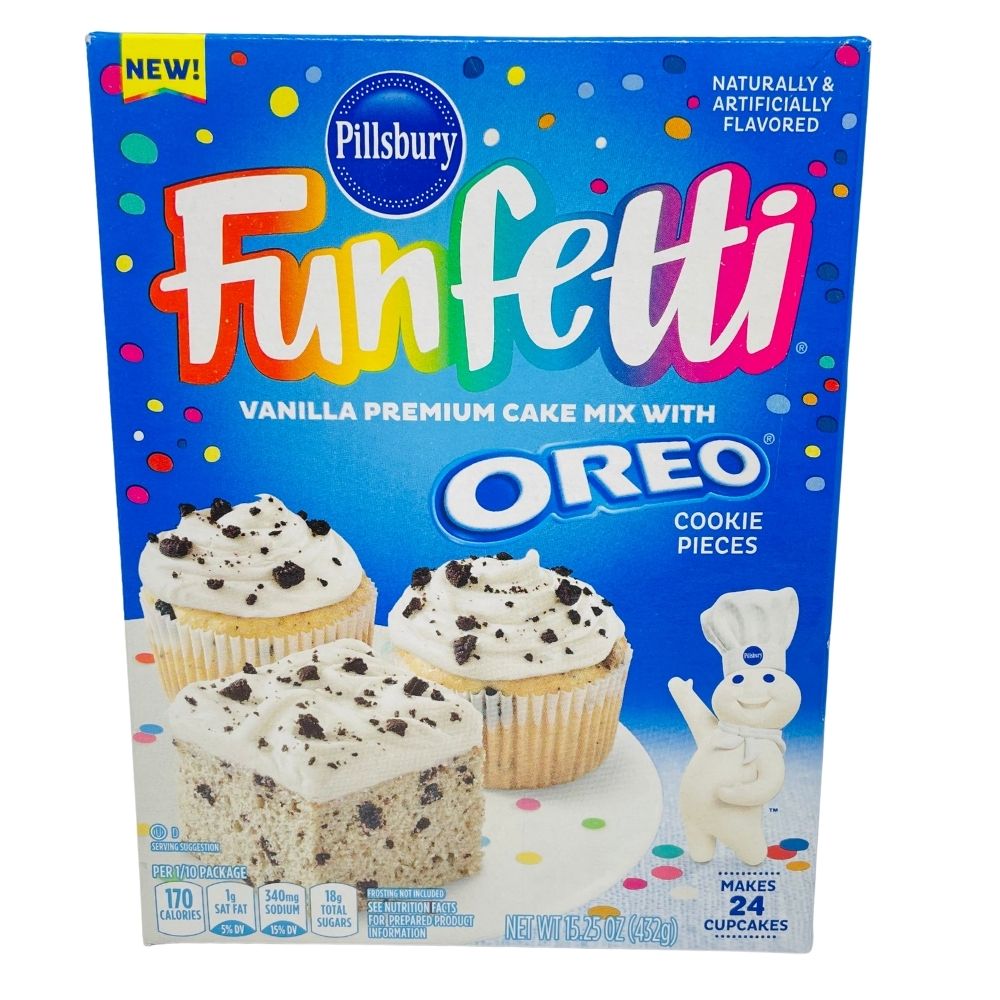 Funfetti Vanilla Cake Mix with Oreo Pieces 432g Candy Funhouse