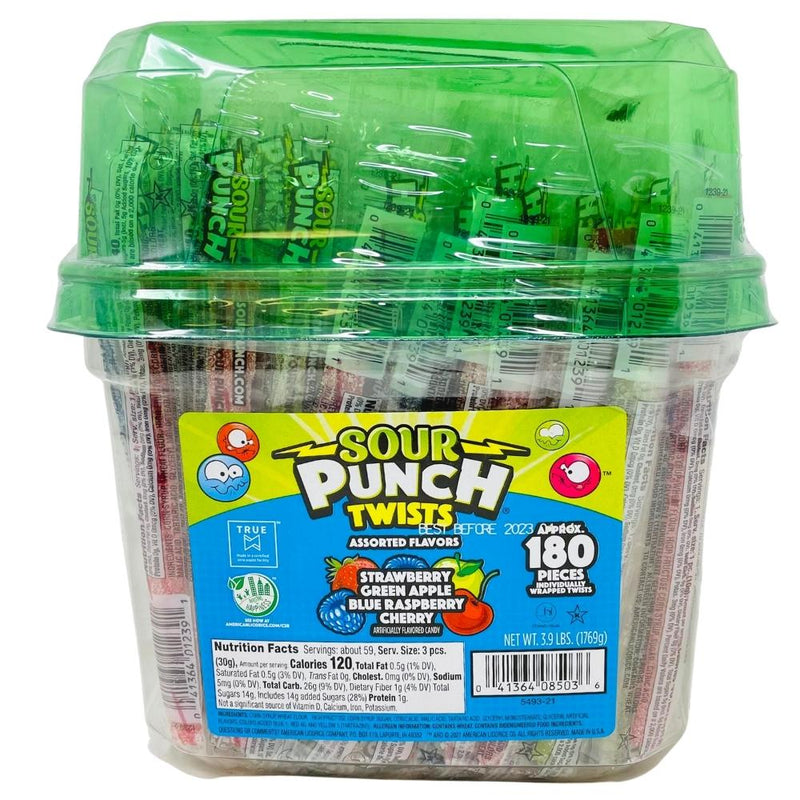 Sour Punch Assorted Licorice Twists 180 Pieces - 2.59lbs