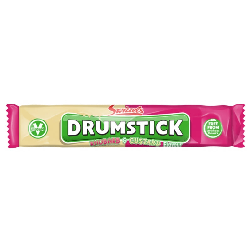 Swizzels Drumstick Rhubarb & Custard Chew Bars 18g
