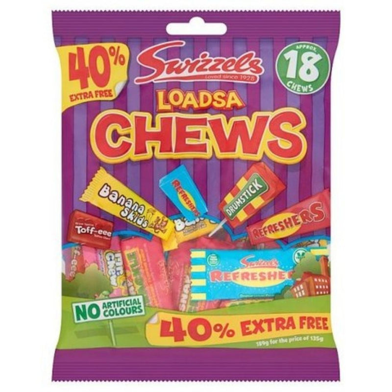 Swizzels Matlow Loadsa chews Grab Bag Toff-eee Banana Skids Refreshers Drumsticks british Candy Funhouse