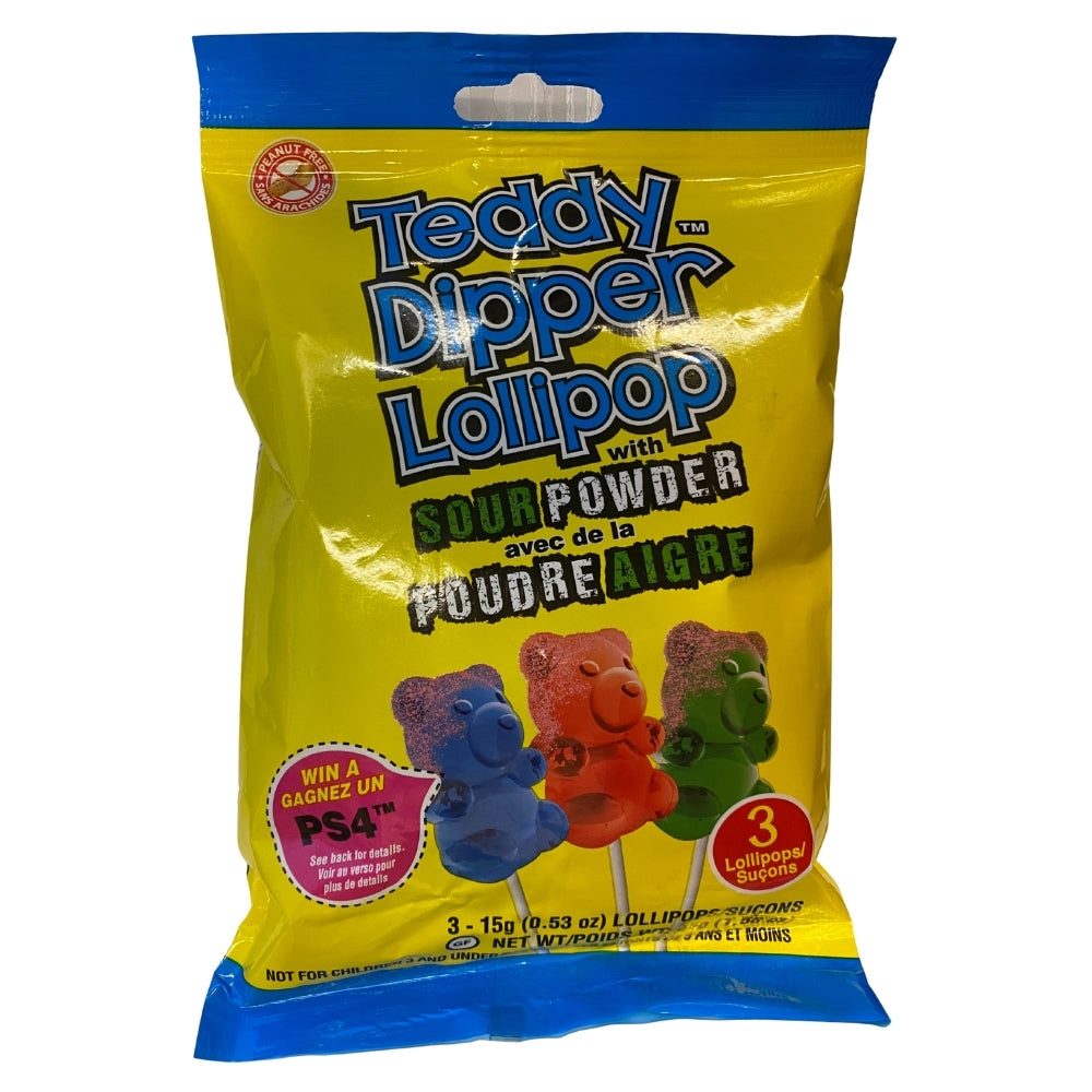 Teddy Dipper Lollipop Sour Powder Candy Funhouse Candy Funhouse CA