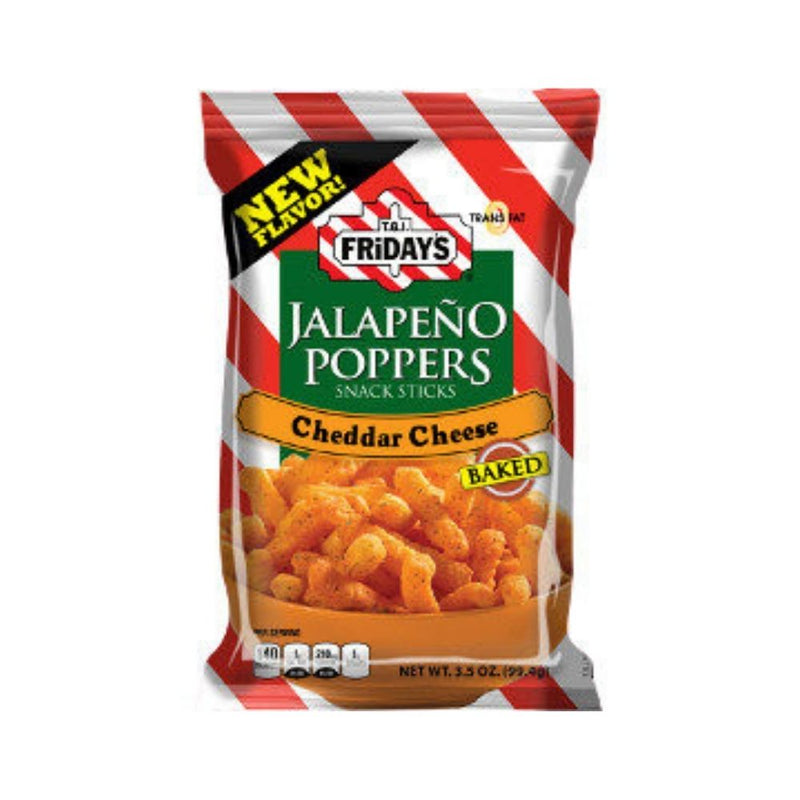 TGI Fridays baked puffed corn jalapeno poppers snacks cheddar cheese flavour candy funhouse canada