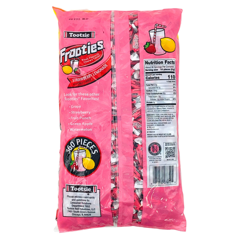 Tootsie Roll Frooties Strawberry Lemonade Candy - Nutrition Facts