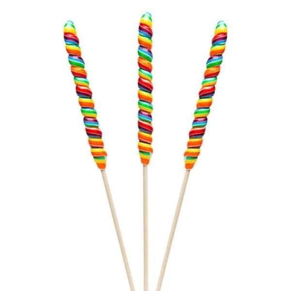 Unicorn Pops Rainbow Twist Lollipops-2.5 oz. Adams & Brooks Inc - 1990s candy Colour_Blue Era_1990s Individually Wrapped