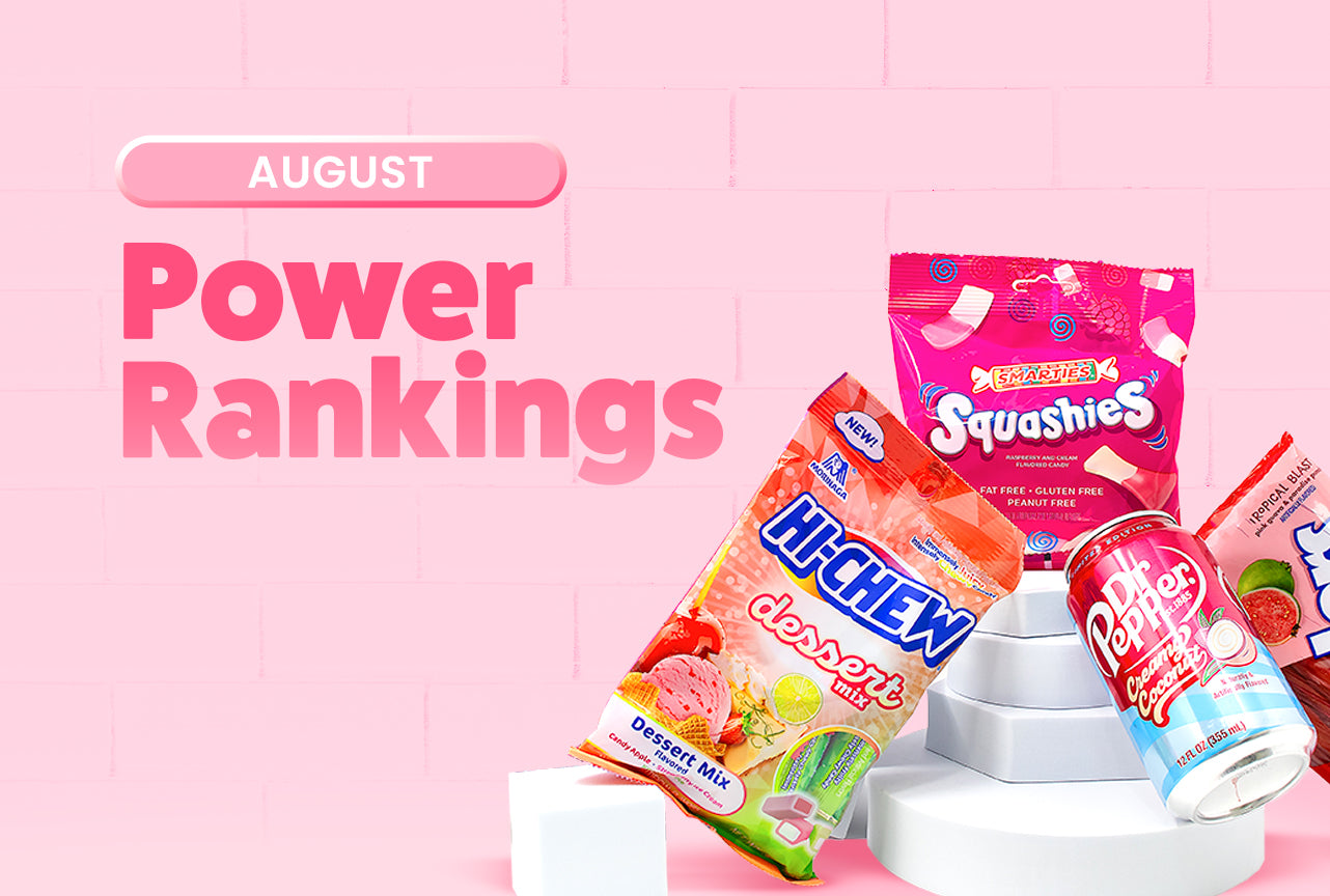 Top Ranked Candy - Best Candy - Power Rankings - Candy Power Rankings - Power Rankings August - Smarties - Hi Chew - Dr Pepper - Twizzlers - Bigs Sunflower Seeds