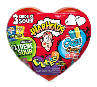 Valentine Warheads Sour Plastic Heart Scrambler 3 Pack - 3.75oz