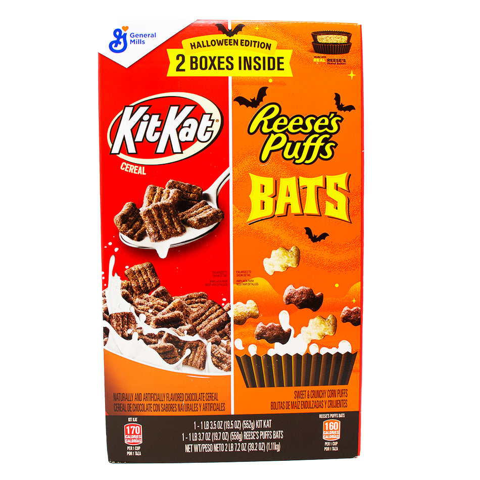 Reese's Puffs Bats & Kit Kat Cereal - 38oz  - American Cereal - Kit Kat Cereal - Reeses Puffs Cereal