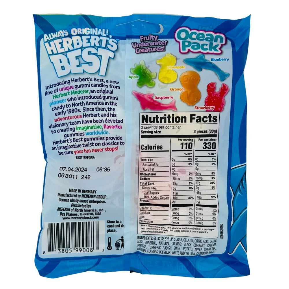 Herberts Best Ocean Pack Gummies - 3.5oz | Nutrition Facts - Ingredients