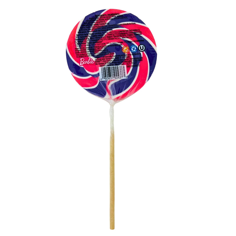 Barbie Swirly Lollipop Nutrition Facts Ingredients- Candy Funhouse