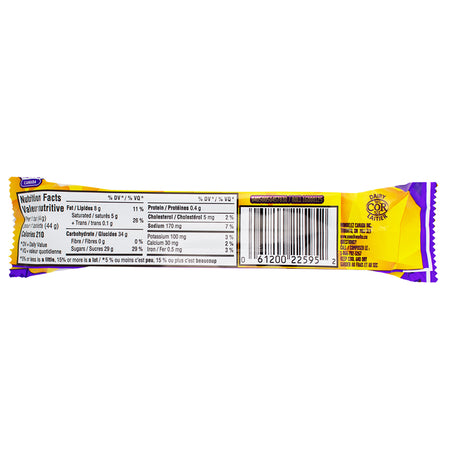 Cadbury Crunchie Bar - 44g  Nutrition Facts Ingredients