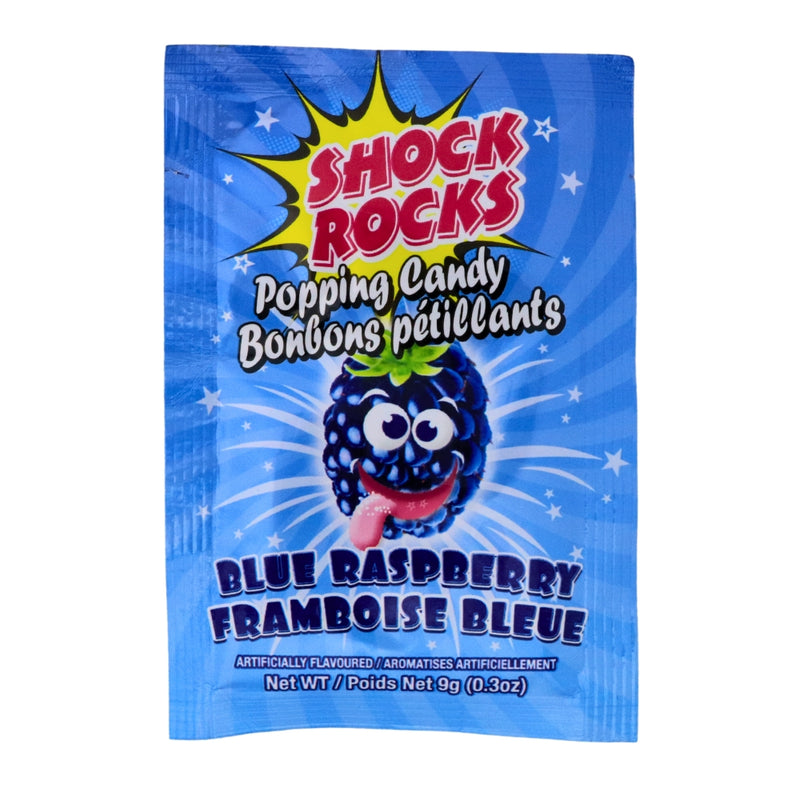 Shock Rocks Blue Raspberry Popping Candy | Candy Funhouse