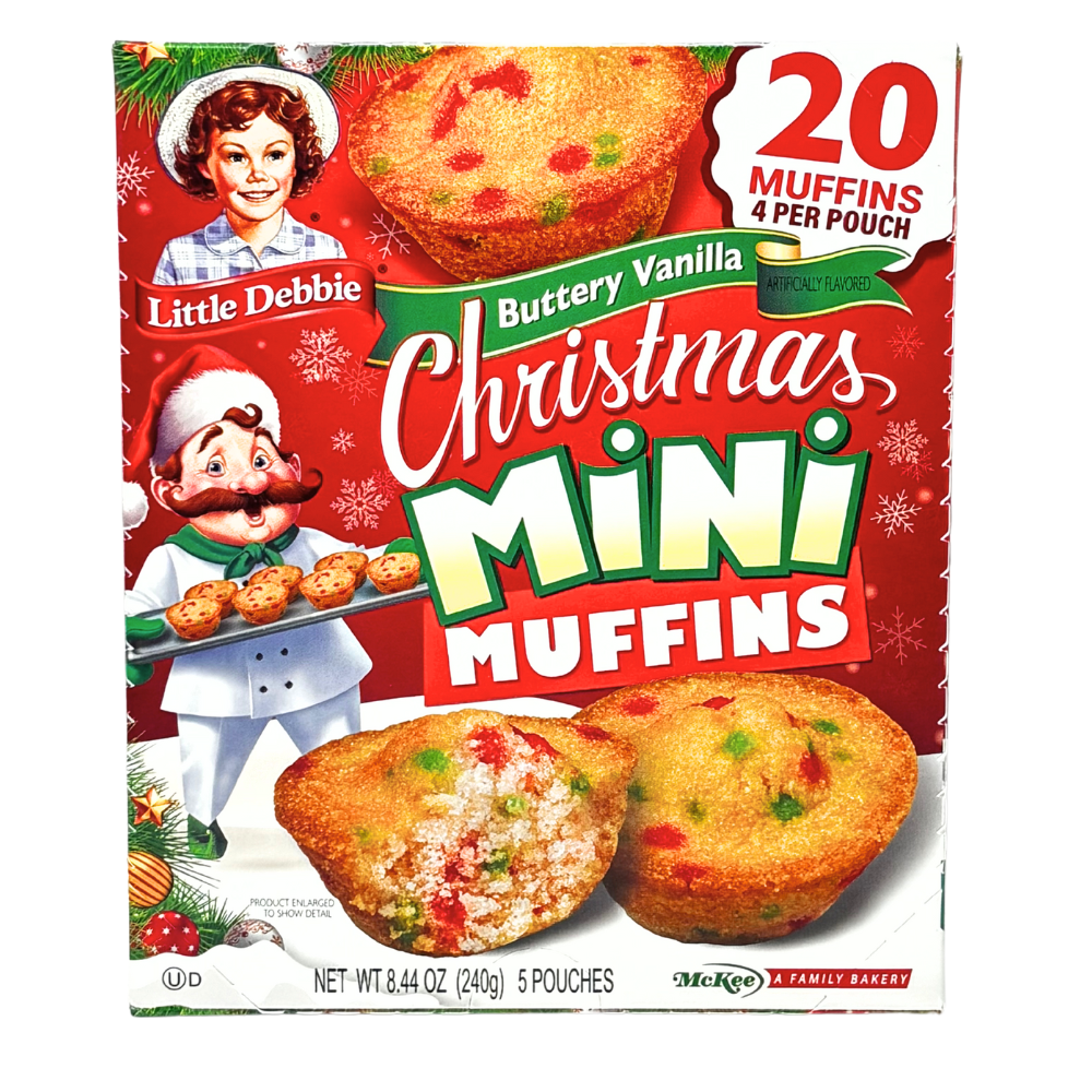 Christmas Little Debbie Mini Muffins - 240g (5 Pouches) ** BB JAN 03/25**