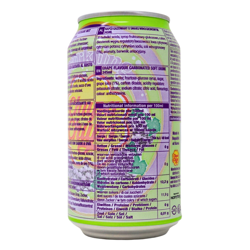 Chupa Chups Sparkling Grape - 345mL-Ingredients-Nutrition Facts-Grape Soda Pop from Chupa Chups
