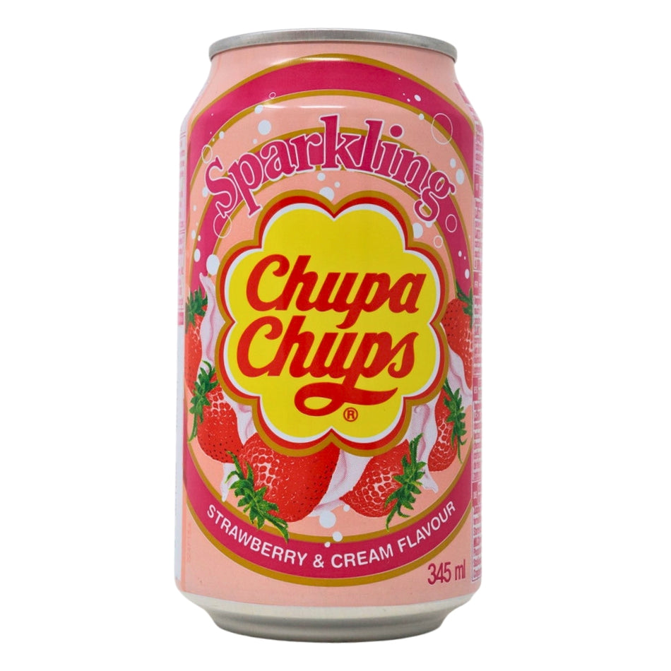 Chupa Chups Sparkling Strawberry - 345mL - Strawberry Soda Pop from Chupa Chups!