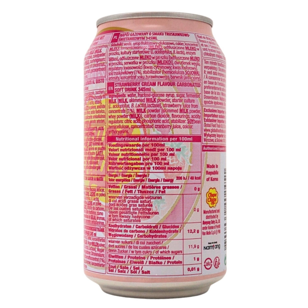 Chupa Chups Sparkling Strawberry - 345mL - Ingredients - Nutrition facts - Strawberry Soda Pop from Chupa Chups!