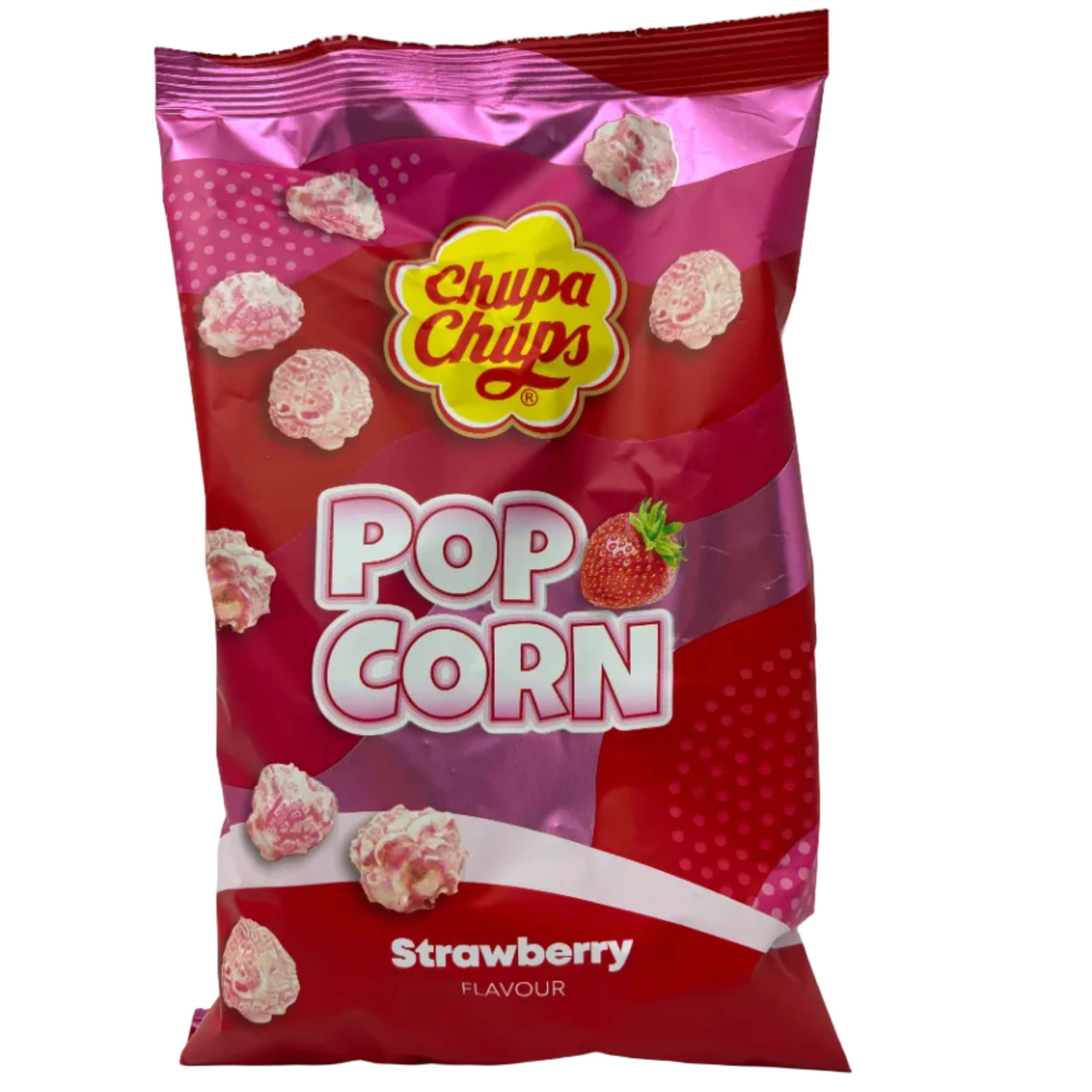 Chupa Chups Popcorn Strawberry (UK) - 90g Red Popcorn Bag
