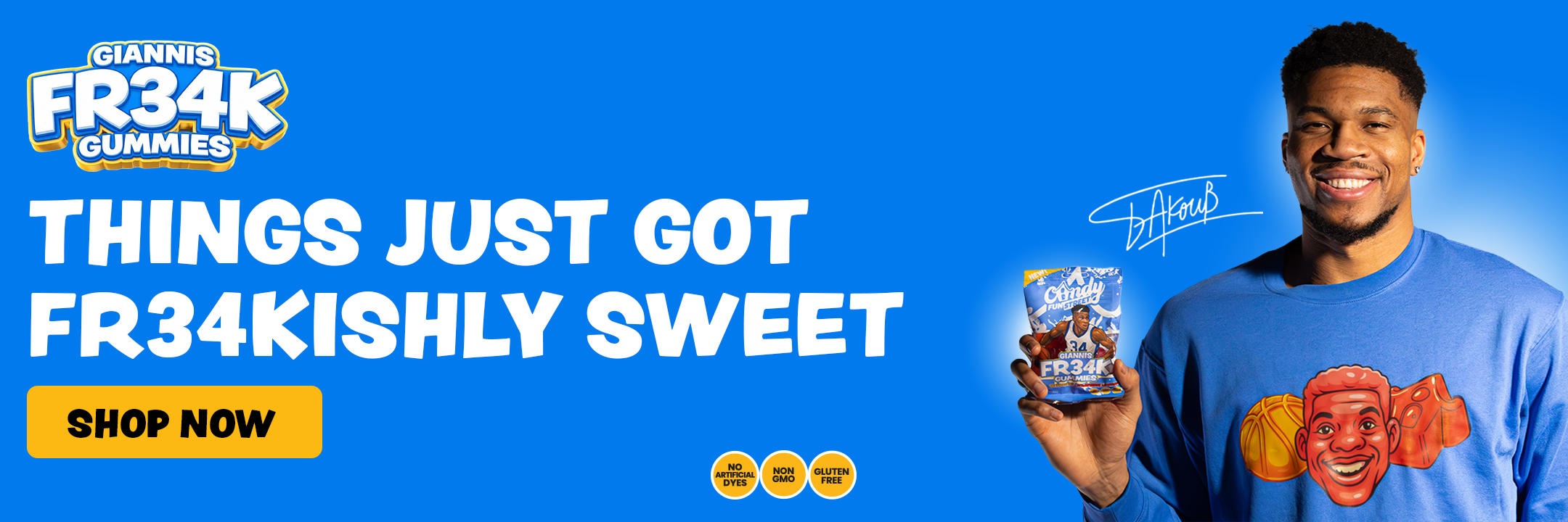 Giannis Antetokounmpo - Giannis Fr34k Gummies Candy Fun Street - Freak Gummies - Giannis Freak Gummies - American Gummies - NBA Gummies - Greek Freak - Sweet Freak - Milwaukee Bucks - Trade rumours - Basketball gummies - American gummy candy - Protein Candy - Gluten Free Candy - Fat Free Candy - Non-GMO Candy - Beef Gelatin Candy - Forbes Candy