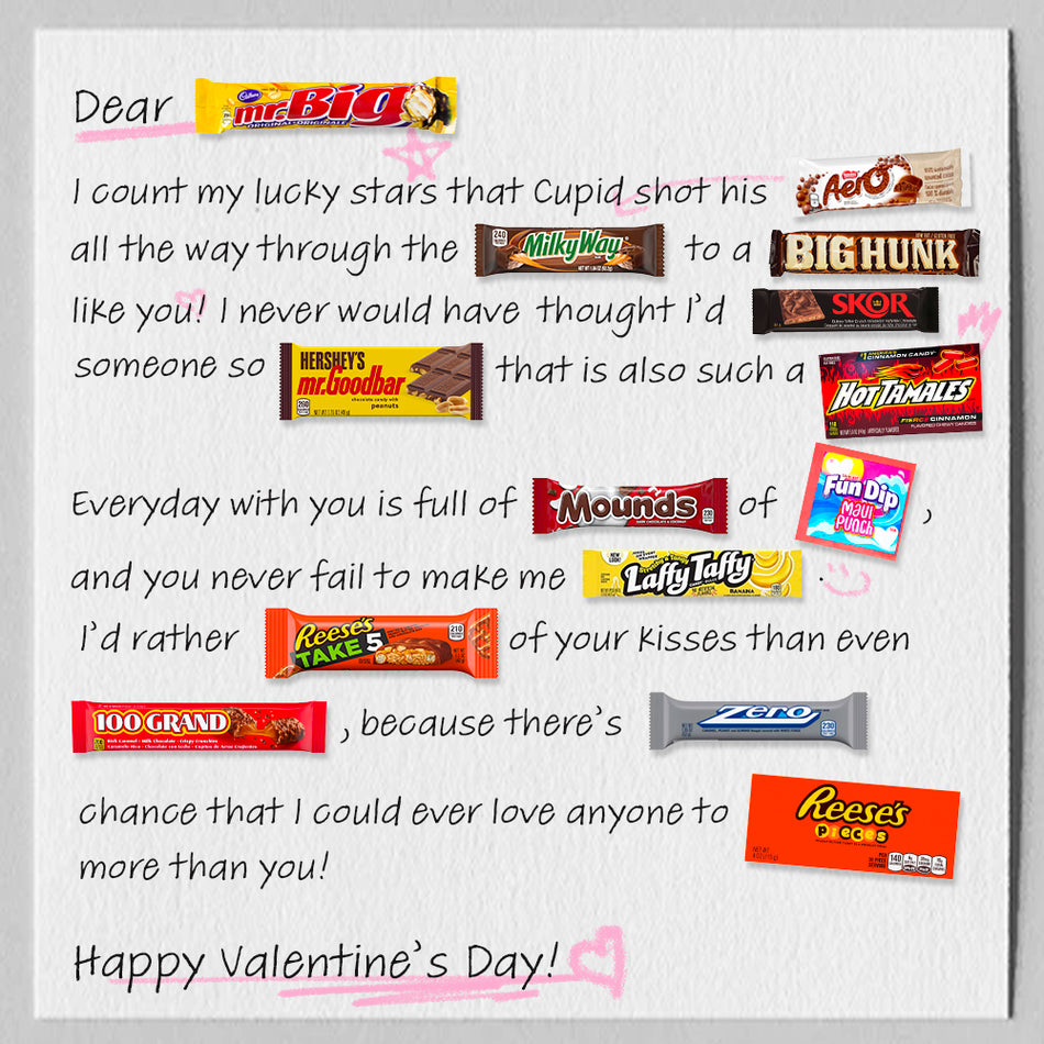 Valentine's Candy Card Kit For Him