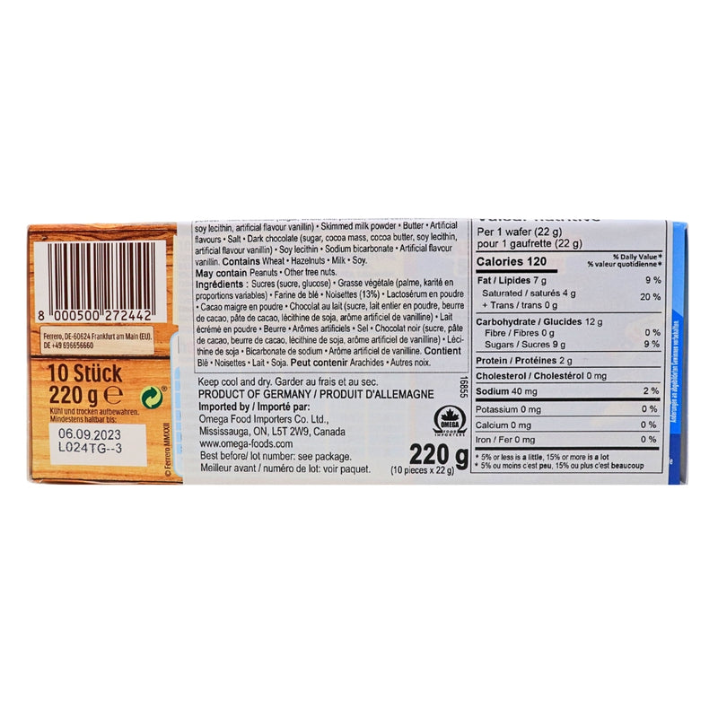 Hanuta Hazelnuss-Schnitte - 44g Nutrient Facts Ingredients