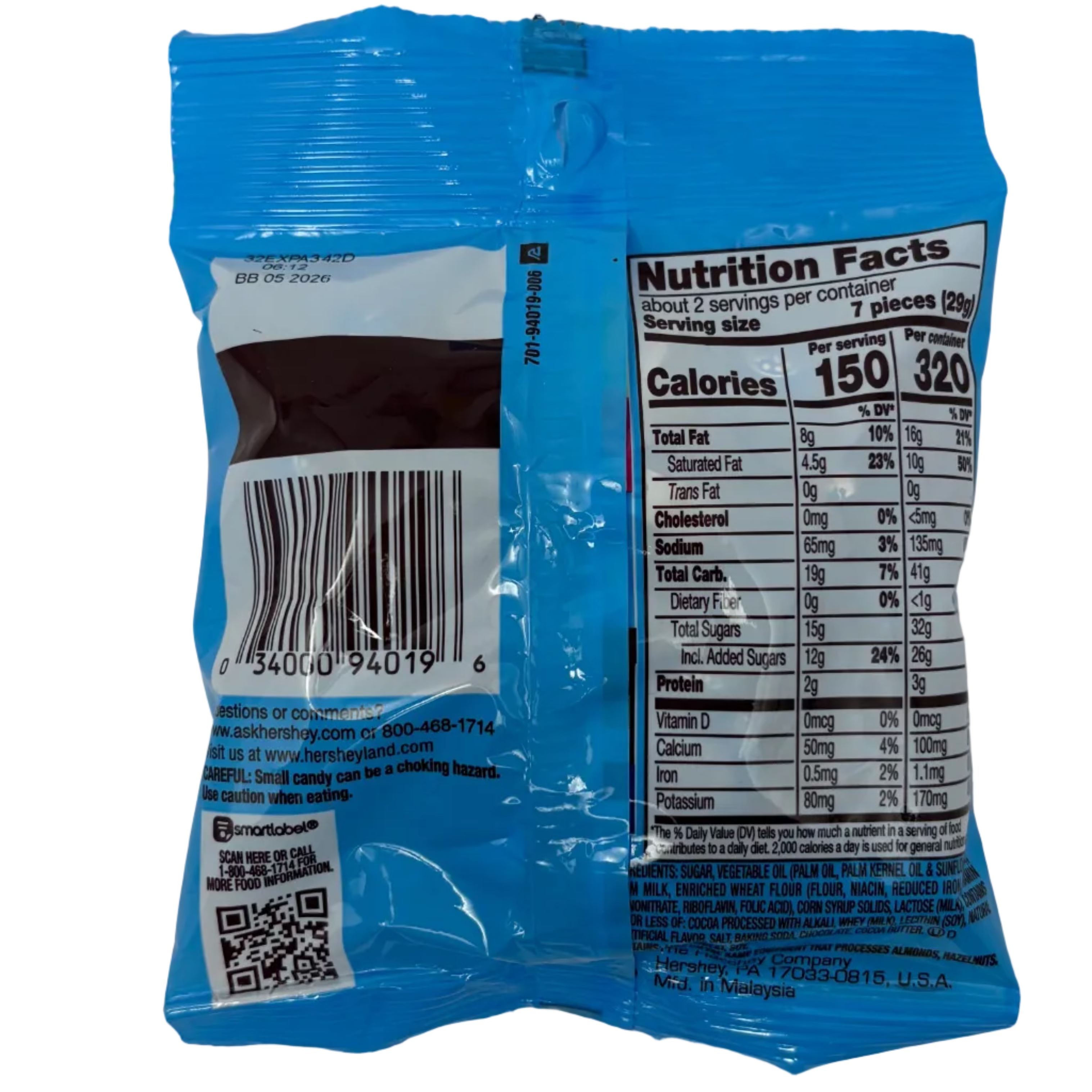 Hershey's Kisses Pokemon Milk Chocolate - 10.1oz Ingredients
