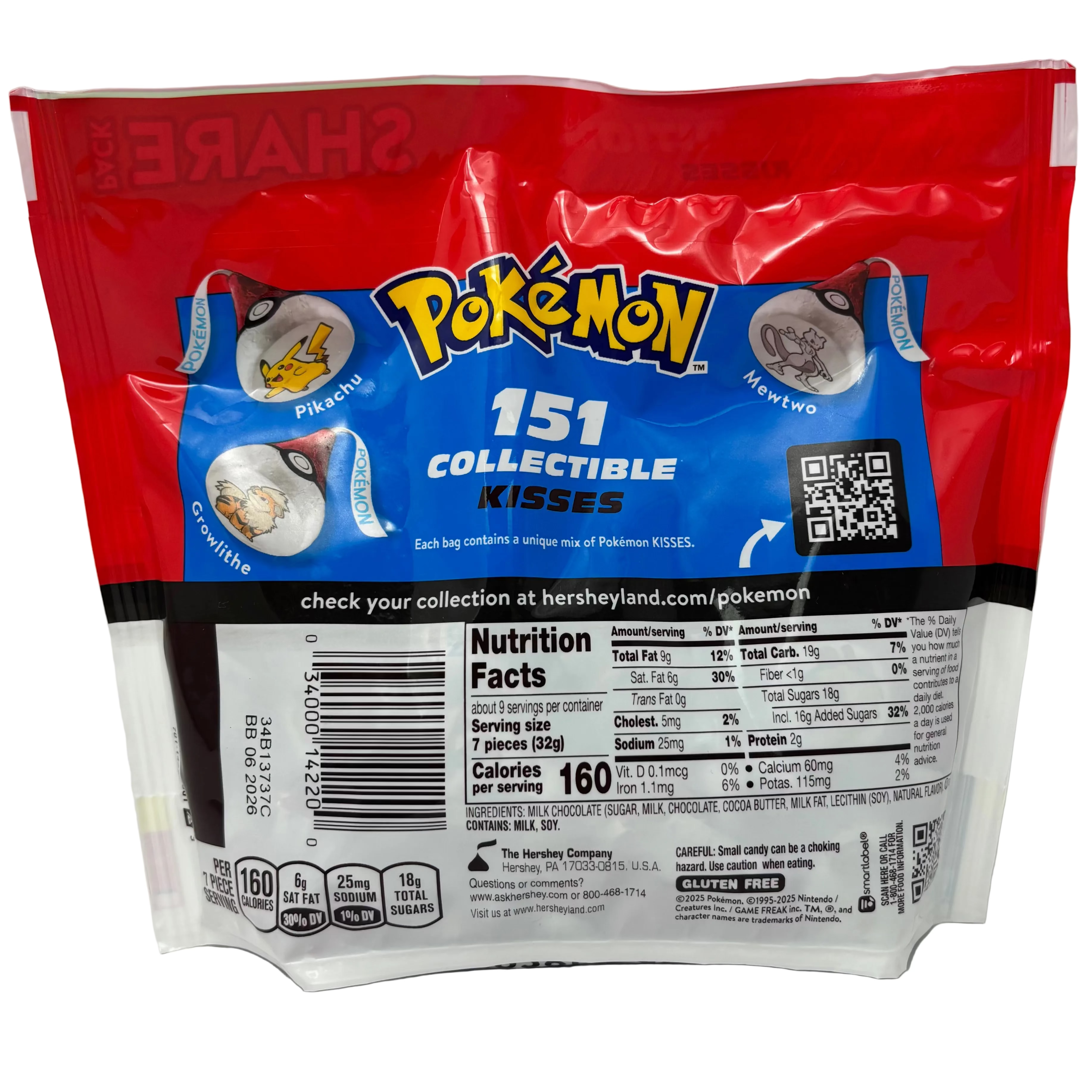 Hershey's Kisses Pokemon Milk Chocolate - 10.1oz Ingredients