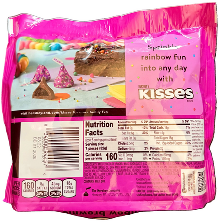 Hershey's Kisses Rainbow Brownie - 9oz Ingredients