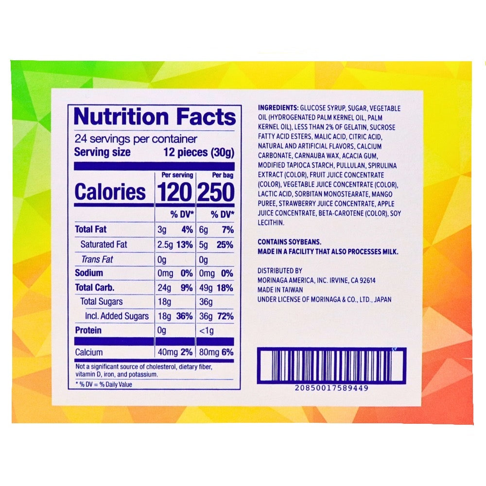 Hi Chew Bites Original Mix - 2.12oz Nutrient Facts