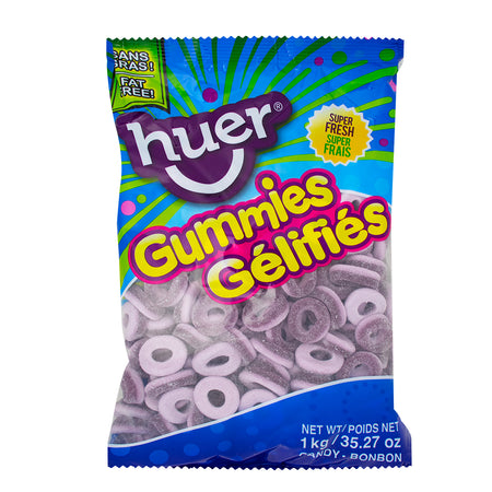 Huer Grape Sour Rings Gummies - 1kg