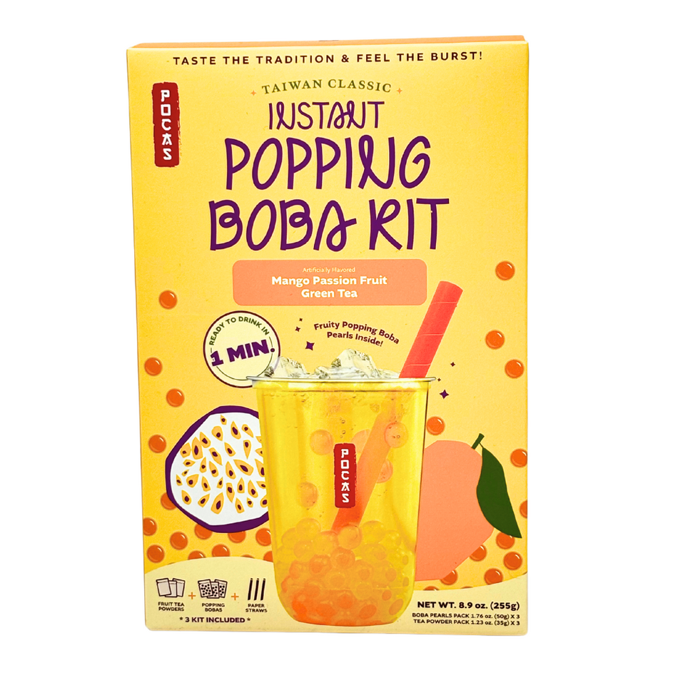 Instant Popping Boba Kit Mango Passion Fruit Green Tea - 3 Pack